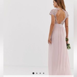 ASOS TNFC Bridesmaid Maxi Dress with Open Back and Lace